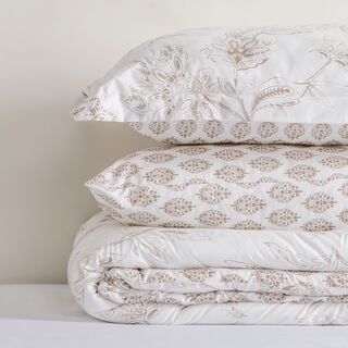 Cottage comfy floral 6pc comforter super king beige 250*260cm