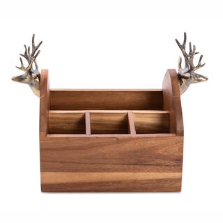 Acacia Wood Cutlery Holder 