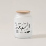 Heriven Glass Sugar Jar With Bamboo Lid 890Ml image number 0