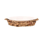 Porcelain Oval Dish With Rattan Basket image number 1