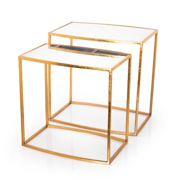 Metal/Gold Side Table Set 2 Pieces image number 1
