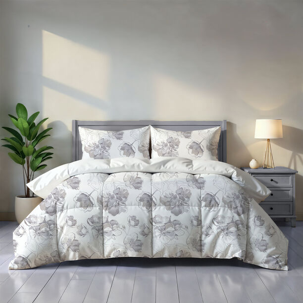 كوتاج طقم لحاف مايكروفايبر 6 قطع تصميم زهرة الزنبق، سوبر كينج 240*260 سم image number 2