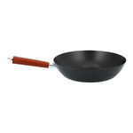 Alberto Non Stick Wok Pan With Wood Handle Round Shape Black image number 1
