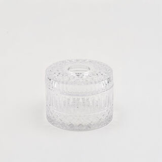 هومز علبة مناديل دايموند زجاج شفاف 16*16*11سم