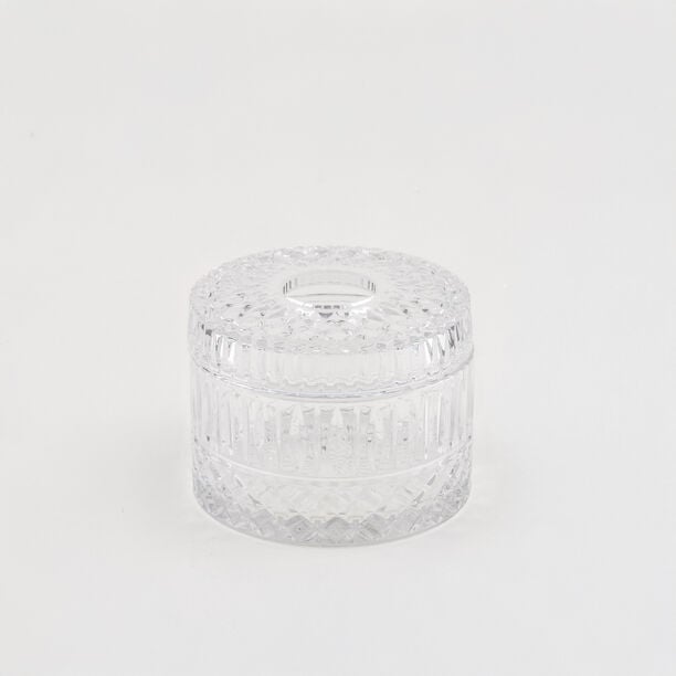 هومز علبة مناديل دايموند زجاج شفاف 16*16*11سم image number 0