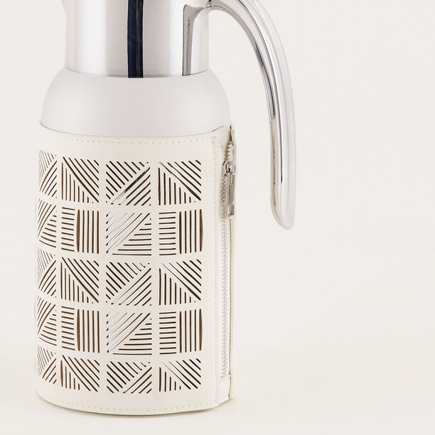 دلتي دلة ستانلس ستيل بلمسة جلد، بيج فاتح 1.3 لتر image number 3