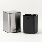 Cottage stainless steel square guard pedal bin 5L soft close, silver image number 2