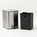 Cottage stainless steel square guard pedal bin 5L soft close, silver image number 2