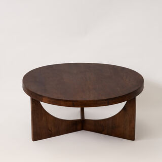 Homez wooden coffee table in brown 91*91*43cm