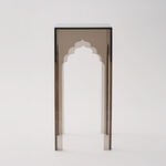 Qurtuba Gateway Acrylic Side Table, Smoked Grey, 22.8*22.8*51 cm image number 1