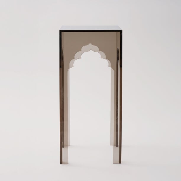 Qurtuba Gateway Acrylic Side Table, Smoked Grey, 22.8*22.8*51 cm image number 1