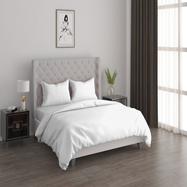 طقم غطاء لحاف قطن 3 قطع من كوتاج   160*200سم أبيض image number 0