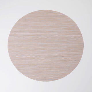 La Mesa 4pcs imitation leather round placemat, beige 38*38cm