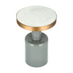 Marble Round Side Table Black Base 36X36X51 CM image number 2
