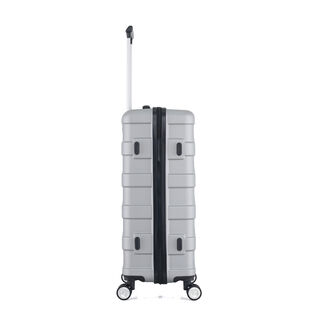 3 Piece Abs Trolley Case Set Horizontal Stripes Silver 20/24/28"