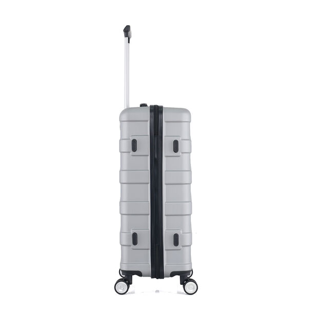 3 Piece Abs Trolley Case Set Horizontal Stripes Silver 20/24/28" image number 8