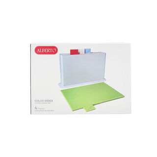 Alberto 4 Piece Cutting Boards With Blue Stand 30*20 cm