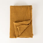 Boutique Blanche Waffle 100% Cotton Woven Throw Mustard 130*180cm image number 0
