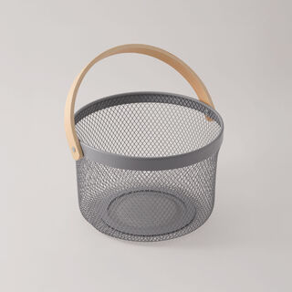 البرتو سلة فواكه معدنية بمقبض، رمادي 27.8*27*18 سم
