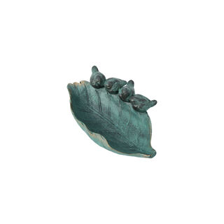 Decorative Leaf With Birds Blue
