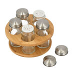 5 Bottles Bamboo Spice Stand image number 2