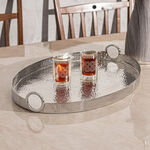 Oval hammered tray nickel plated 52.5*36*6.5 cm image number 0