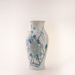 Homez blue and white ceramic vase 26*26*41 cm image number 0