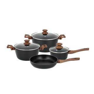 7Pcs Forged Aluminum Cookware Set With Silicone Handles