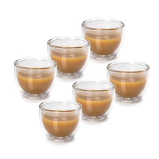 6 Piece Glass Double Wall Coffee Cup