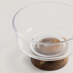 Dallaty glass date bowl with wooden base, 14*14*8cm image number 3