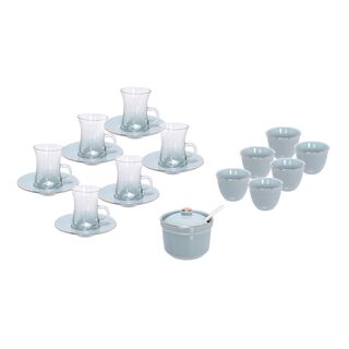 Arabic Tea Glass Set 20 Pieces Tiffany Color