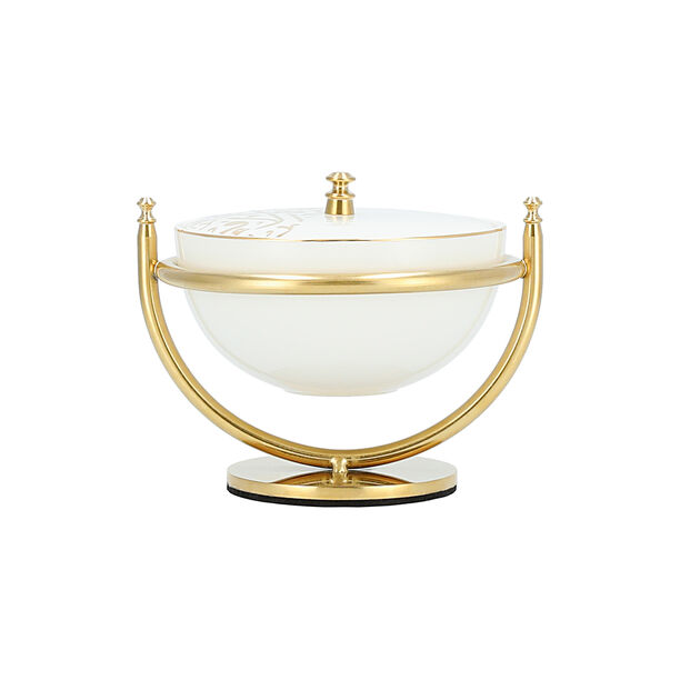Dallaty white porcelain nut bowl with stand image number 0
