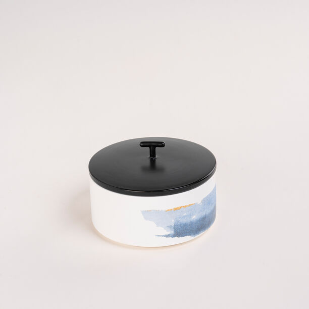 Dallaty white porcelain date bowl with lid 13*9 cm image number 1