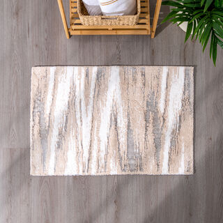 Super Soft Geo Bathmat 60*90 cm Ecru/Beige/Silver