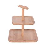 Bamboo Square 2 Storey Plates With Handle  image number 1