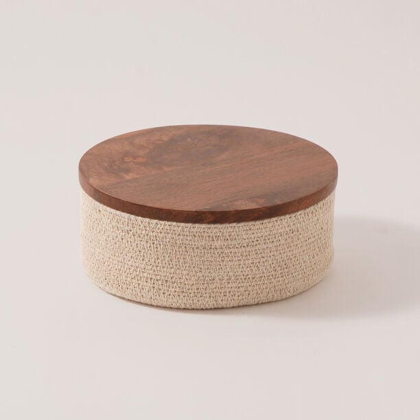 لاميسا علبة تقديم بعشب بحري مع غطاء خشب 18.5*18.5*7.5 سم image number 1