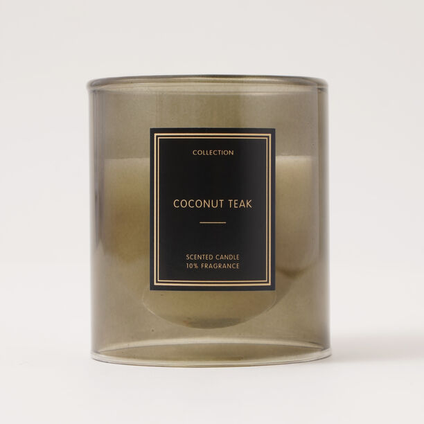 Coconut Teak Scented Glass Candle image number 0
