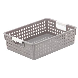 Shelf Organizer With White Handle Grey 4.5L