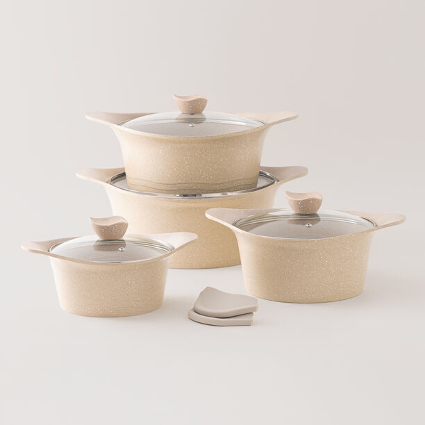 Alberto almuinum 8pcs cookware set, cream image number 0