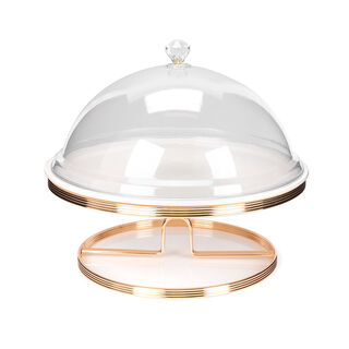 Round Cake Plate With Acrylic Dome And Stand