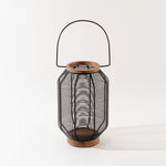 "Homez cage lantern black metal and wood 20*20*30cm image number 1