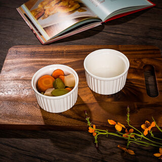 2 Pcs Porcelain Round Ramekin