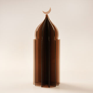 Lucerna accent acrylic Ramadan decorative piece, brown 10*10*32cm