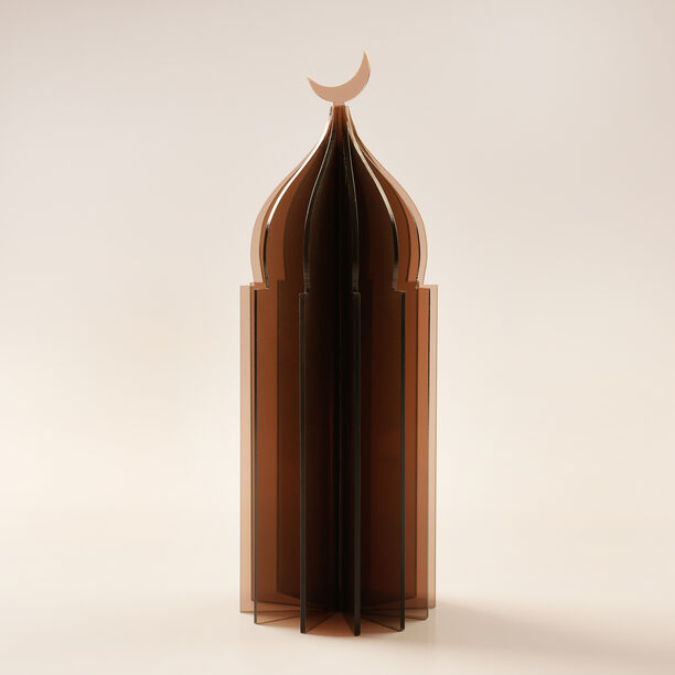 لوسيرنا قطعة ديكور رمضانية من الأكريليك، بني 10*10*32سم image number 0