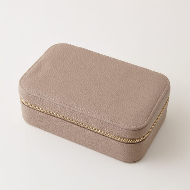 هومز صندوق مجوهرات سفر كرتون مستطيل 11.4*18*5.7سم، بيج image number 1