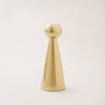 Metal candle holder 20*8cm in shiny gold image number 0