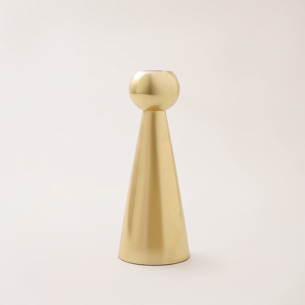 Metal candle holder 20*8cm in shiny gold image number 0