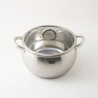 Alberto stainless steel pot with lid, silver 6.5L
