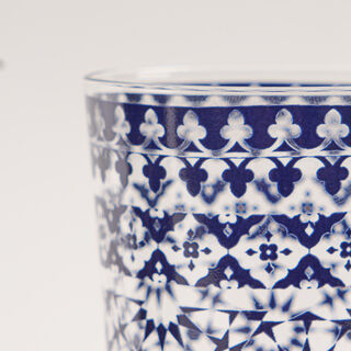 Bahja blue glass 6 pcs tea cup set