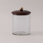 هومز برطمان زجاجي وغطاء خشب بتصميم أسطواني 10*10*12سم image number 0